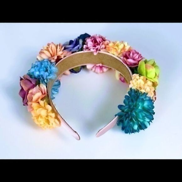Stunning Handmade Colorful Flower Crown - Picture 5 of 8